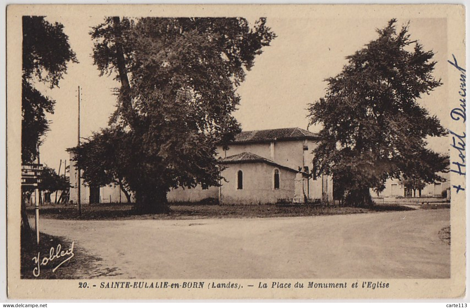 40 - B16940CPA - SAINTE EULALIE EN BORN - La Place Du Monument Et Eglise - Très Bon état - LANDES - Otros & Sin Clasificación