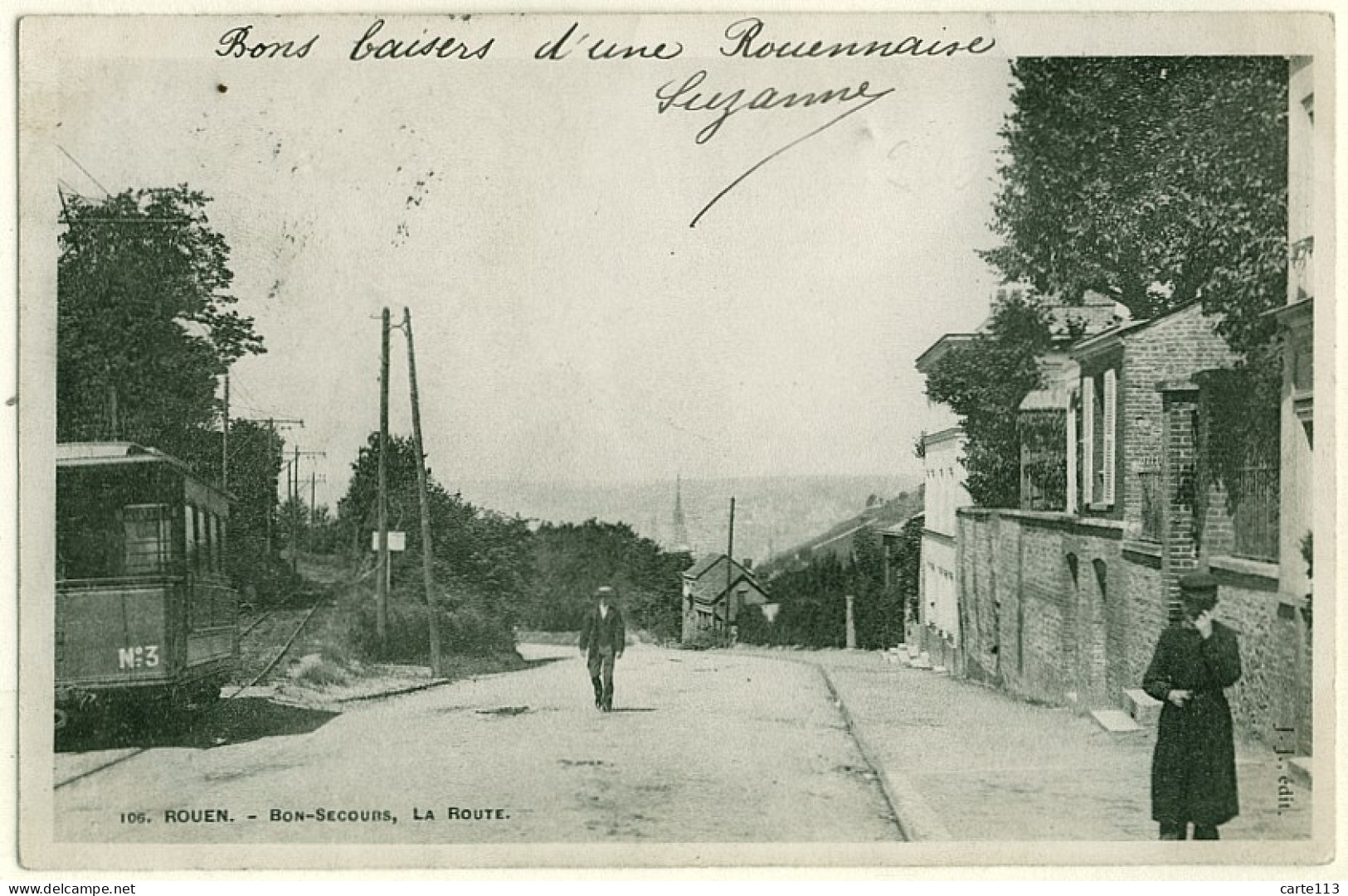 76 - B16914CPA - ROUEN - La Route, Tramway - Carte Pionniere - Très Bon état - SEINE-MARITIME - Rouen