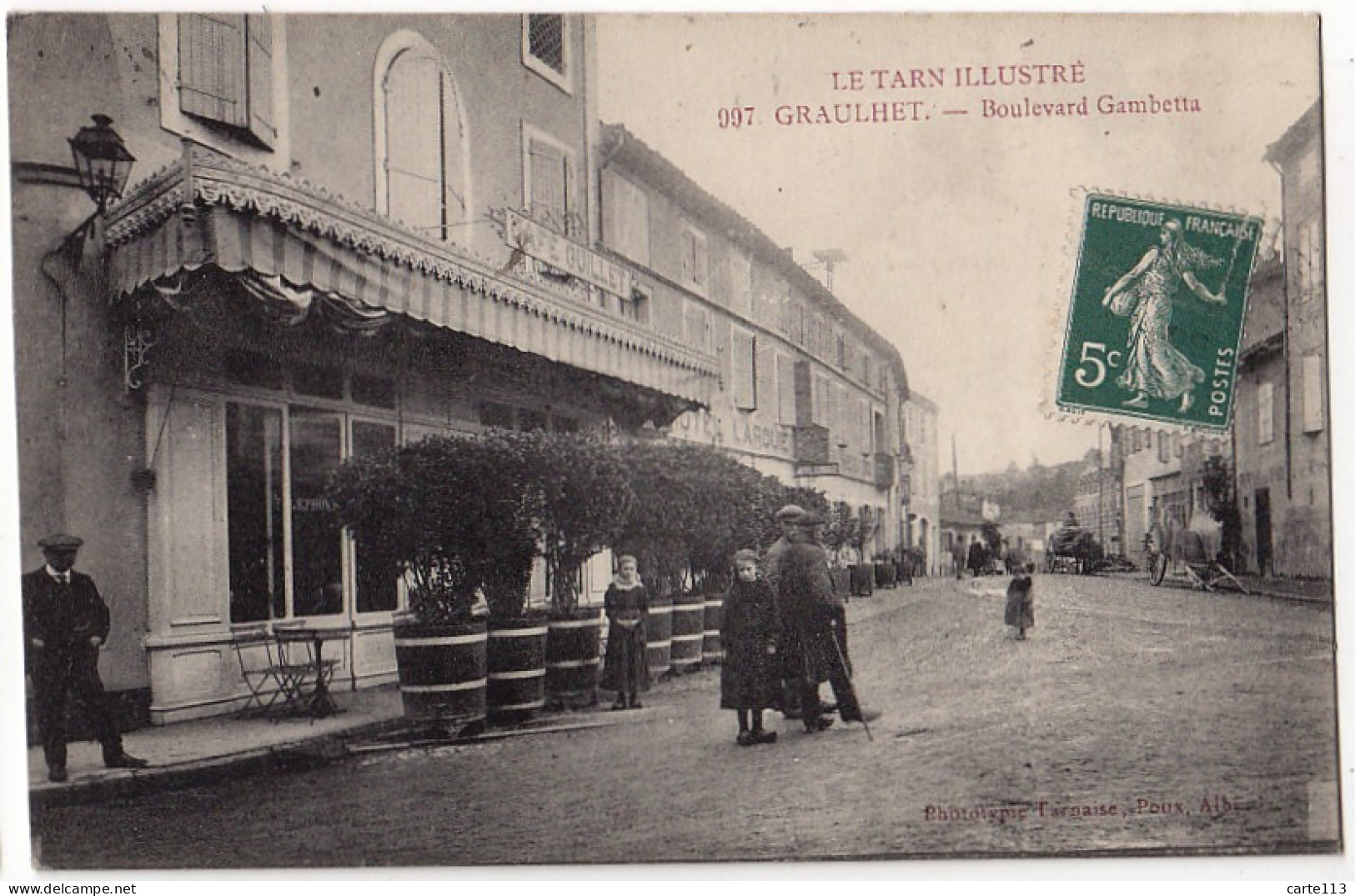 81 - B16725CPA - GRAULHET - Boulevard Gambetta - Cafe GUILLET - Très Bon état - TARN - Graulhet