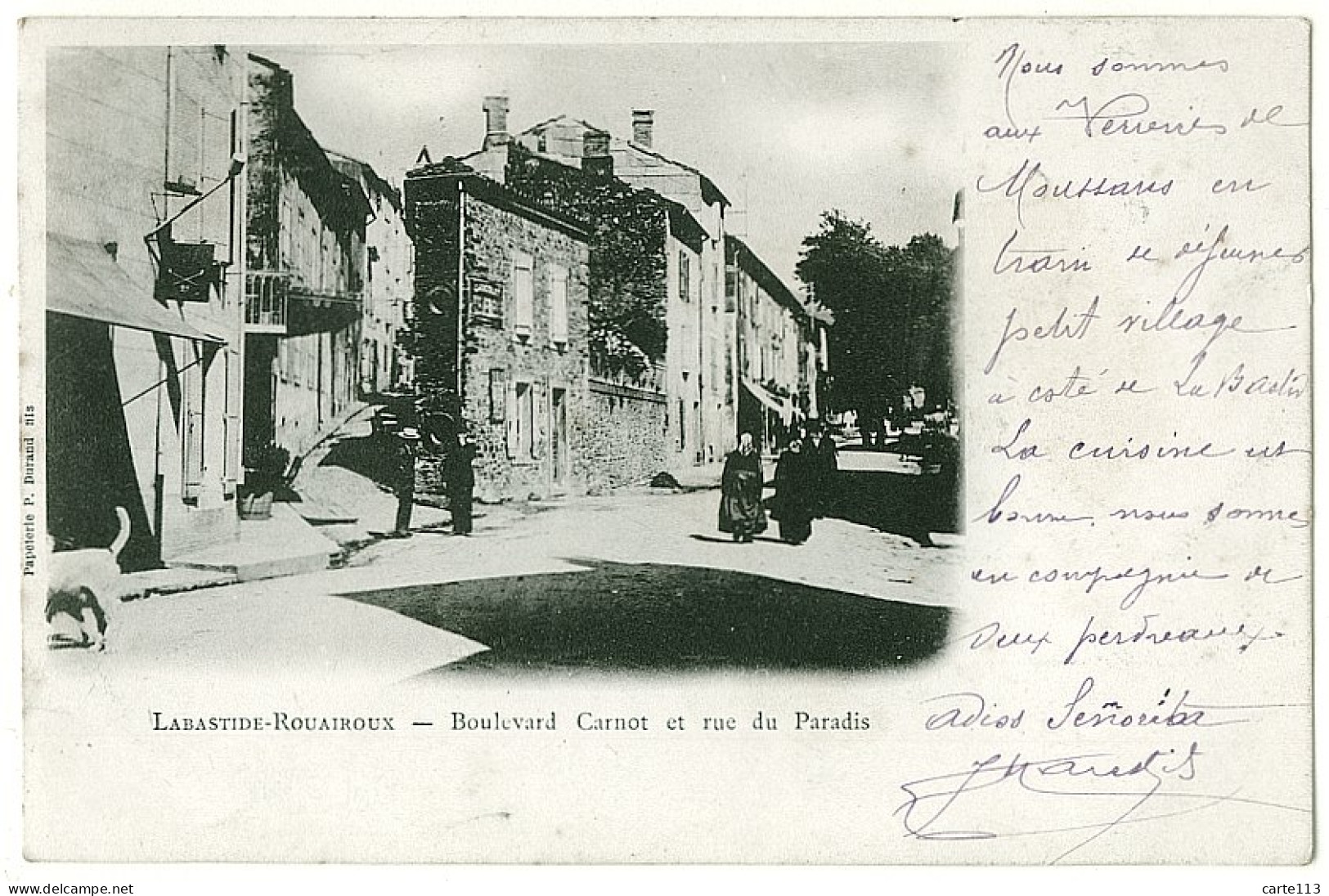 81 - B16653CPA - LABASTIDE-ROUAIROUX - Boulevard Carnot Et Rue Du Paradis - Tabac - Carte Pionniere - Très Bon état - TA - Sonstige & Ohne Zuordnung