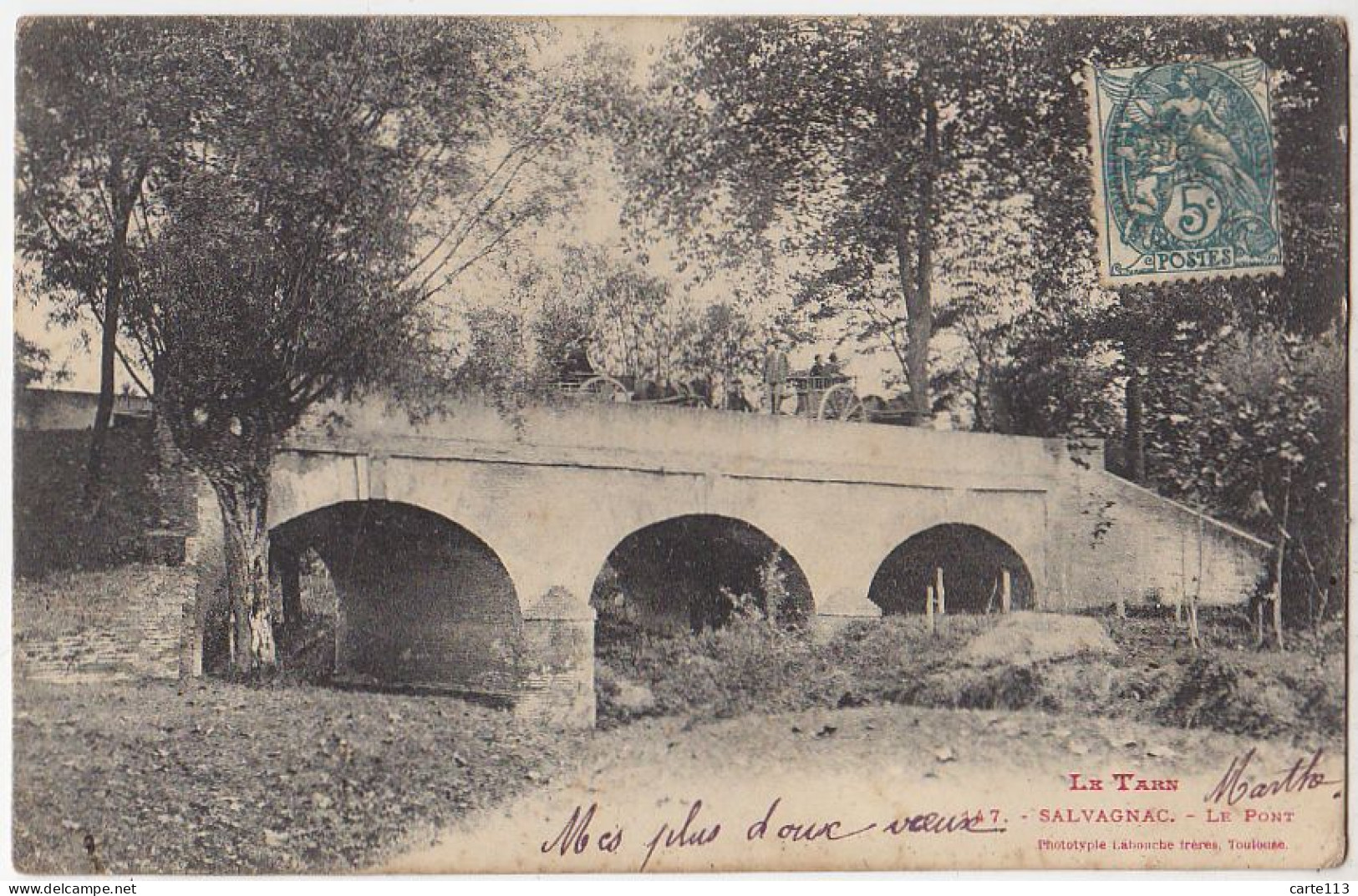 81 - B16554CPA - SALVAGNAC - Le Pont - Carte Pionniere - Très Bon état - TARN - Salvagnac