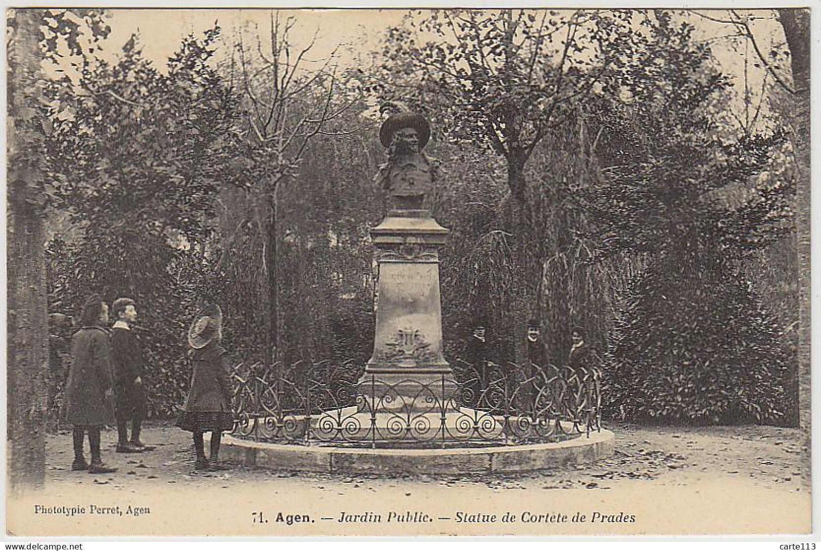 47 - B10752CPA - AGEN - Jardin Public, Statue De Cortete De Prades - Très Bon état - LOT-ET-GARONNE - Agen