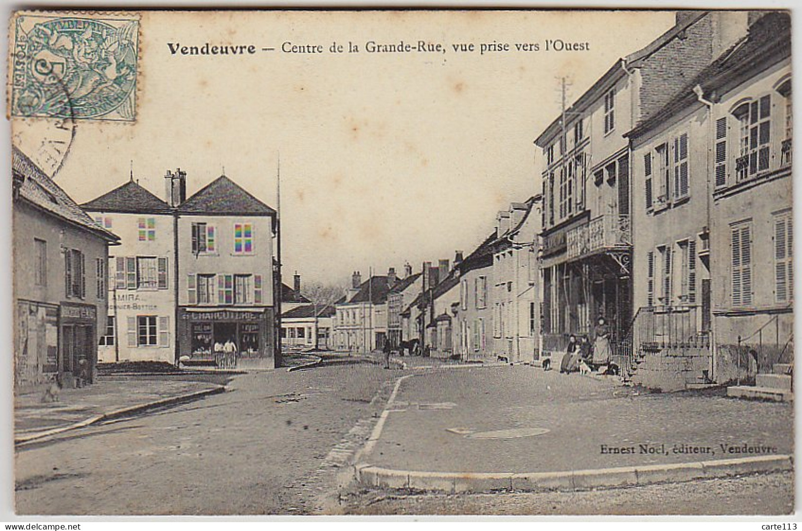 10 - B10734CPA - VENDEUVRE - Centre De La Grande Rue, Vue Prise Vers L'ouest - Bon état - AUBE - Autres & Non Classés