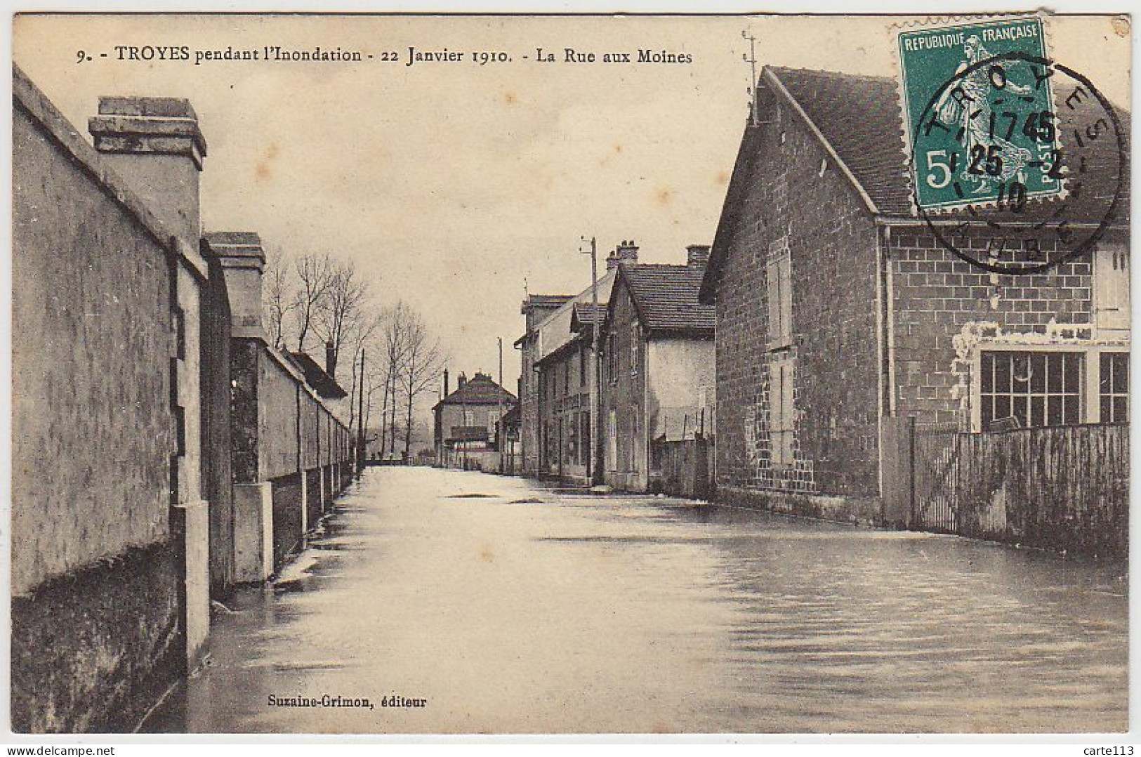 10 - B10718CPA - TROYES - Inondations 1910 - Rue Aux Moines - Très Bon état - AUBE - Troyes