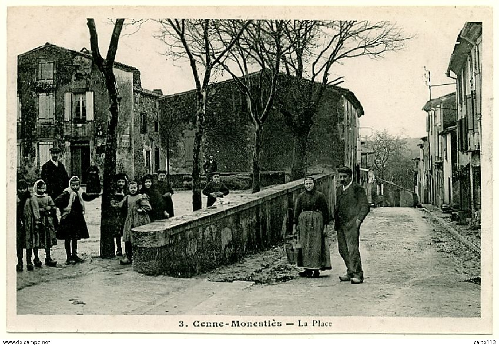 11 - B9989CPA - CENNE MONESTIES - La Place - Parfait état - AUDE - Autres & Non Classés