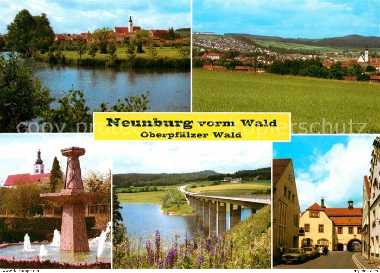 72725452 Neunburg Wald Panorama Erholungsort Brunnen Bruecke Innenstadt Neunburg - Altri & Non Classificati