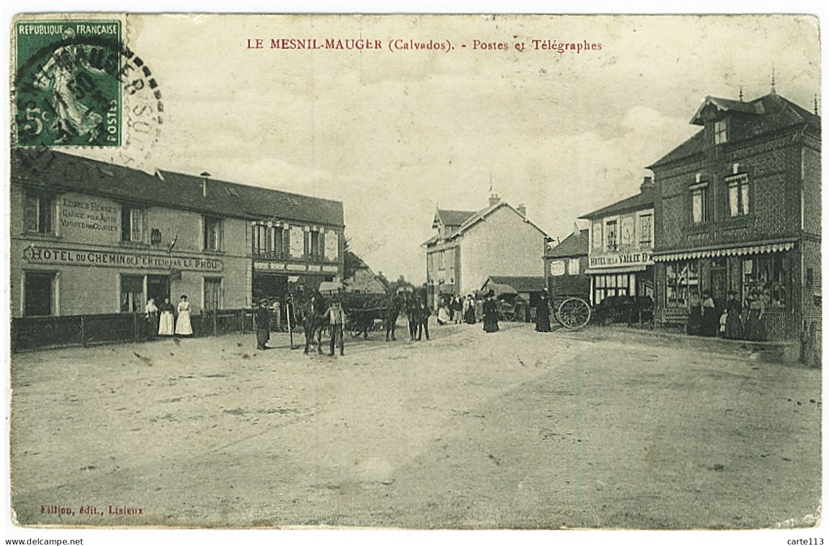 14 - B9292CPA - LE MESNIL MAUGER - Postes Et Telegraphes - Hotel Du Chemin De Fer PROU - Très Bon état - CALVADOS - Other & Unclassified