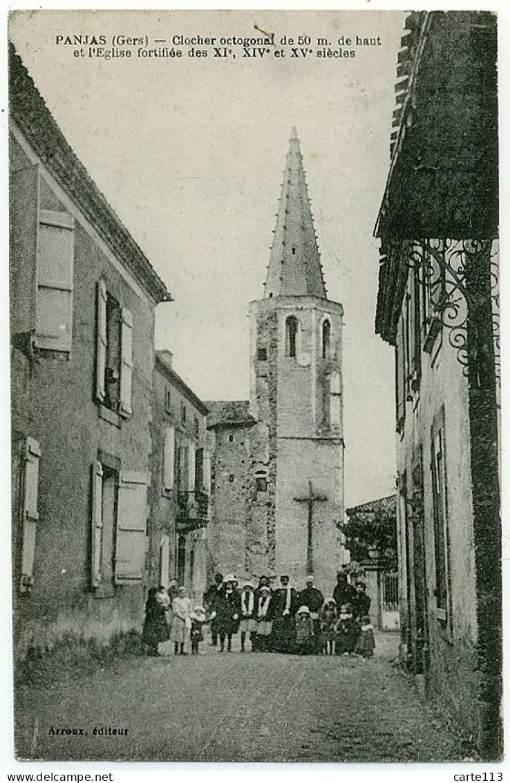 32 - B5425CPA - PANJAS - Clocher Octogonal Et église Fortifiée - Très Bon état - GERS - Autres & Non Classés