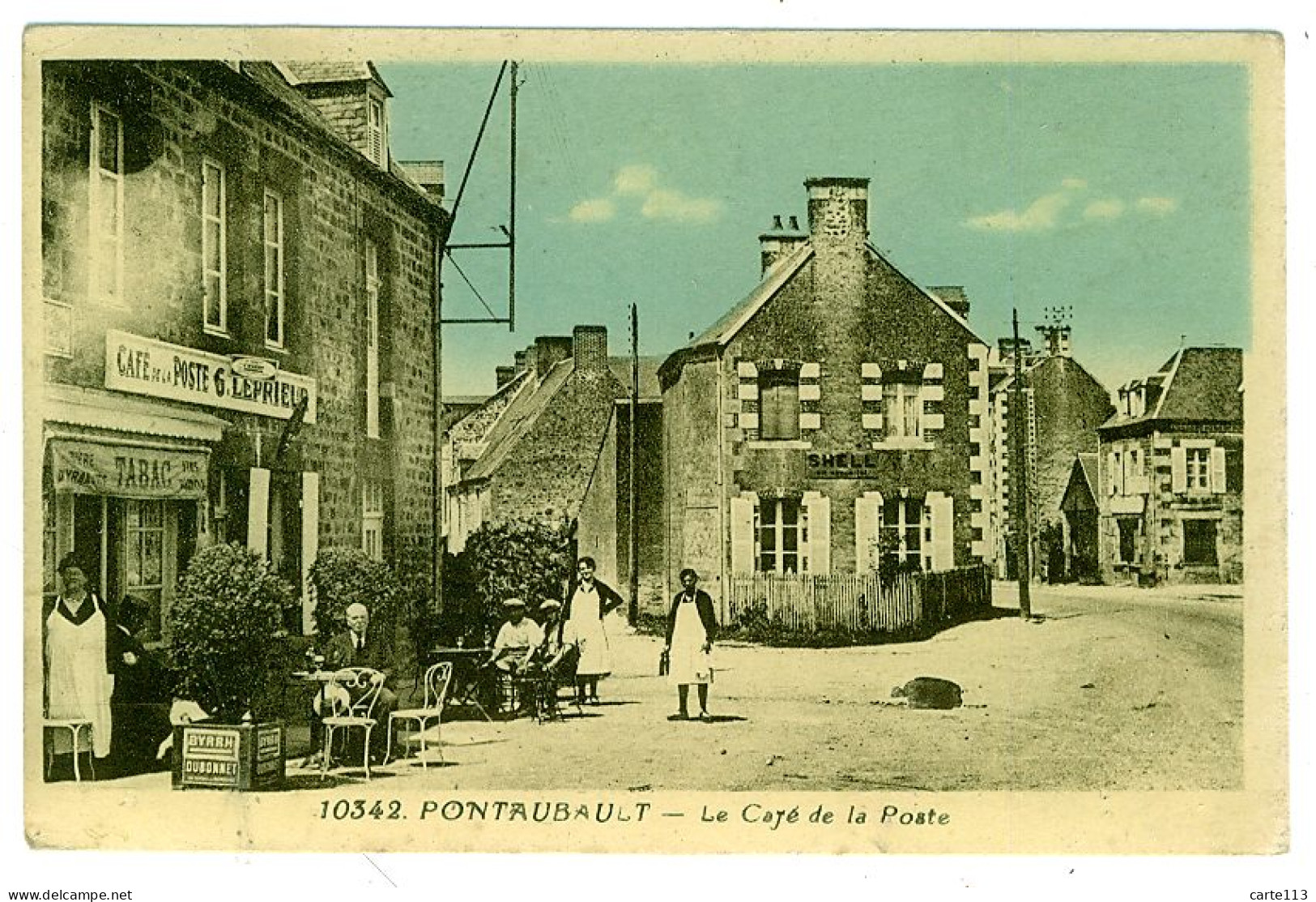 50 - B3102CPSM - PONTAUBAULT - Café De La Poste (tabac) - Très Bon état - MANCHE - Altri & Non Classificati