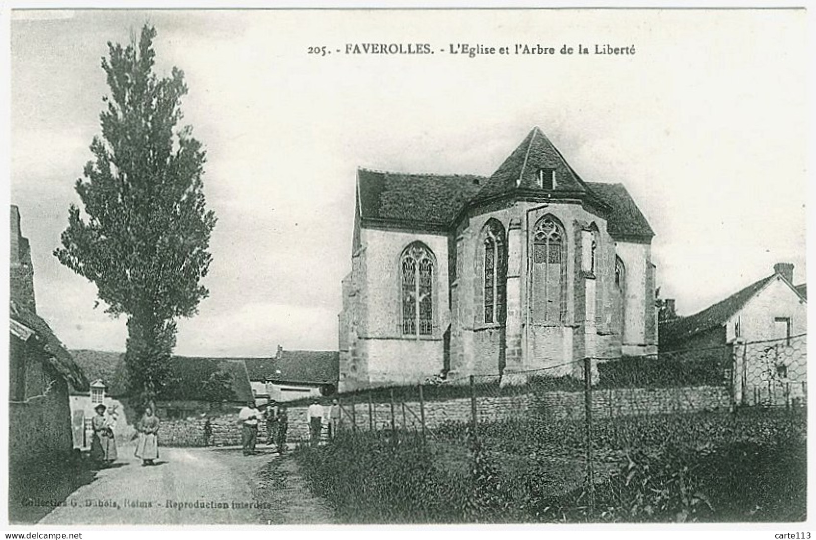 51 - B2873CPA - FAVEROLLES - L'église Et L'arbre De La Liberté - Parfait état - MARNE - Autres & Non Classés