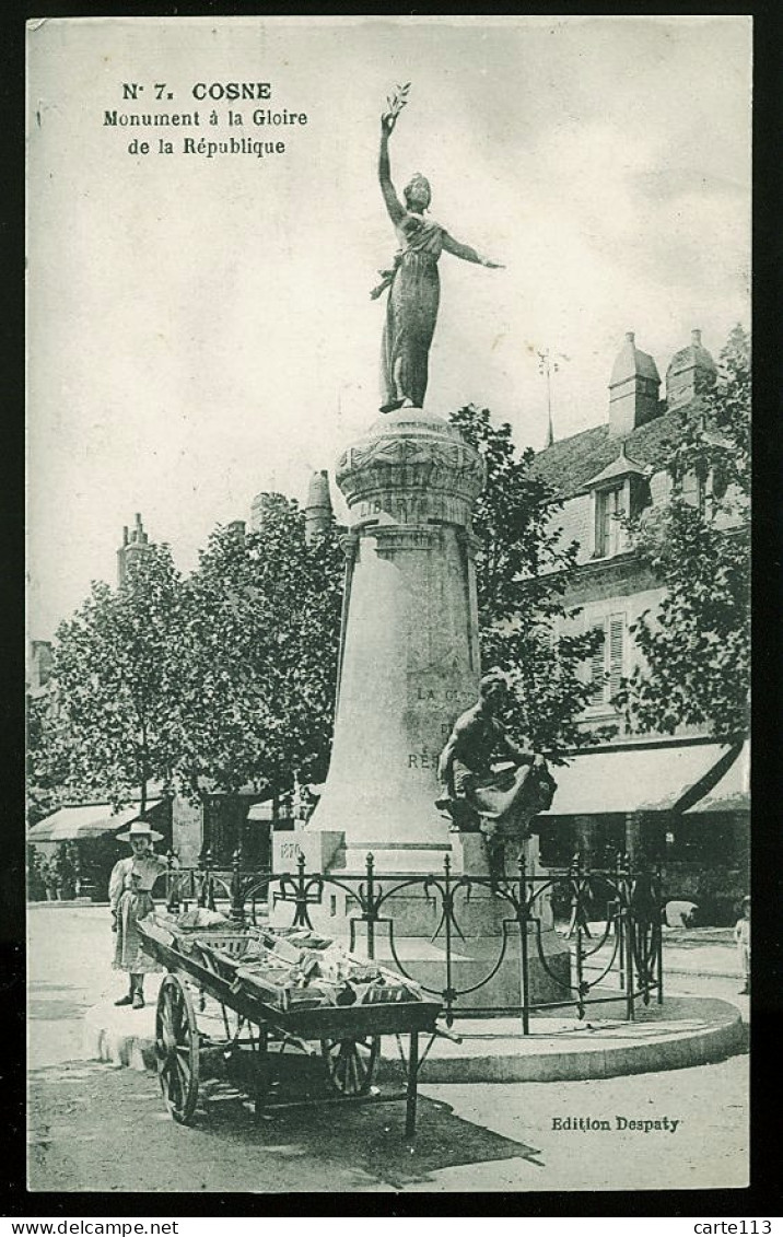 58 - B2245CPA - COSNE - Monument à La Gloire De La République - Parfait état - NIEVRE - Cosne Cours Sur Loire