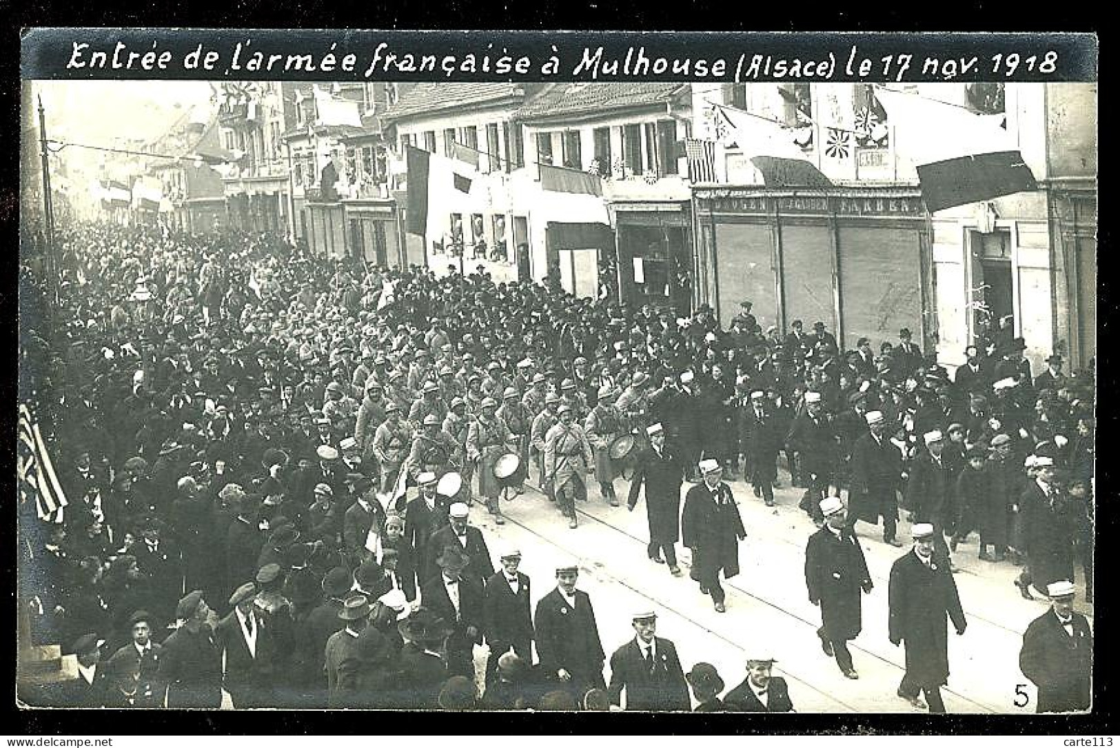 68 - B1721CPA - MULHOUSE - 5 - Entrée De L'armée Française Le 17 Novembre 1918 - Très Bon état - HAUT-RHIN - Mulhouse