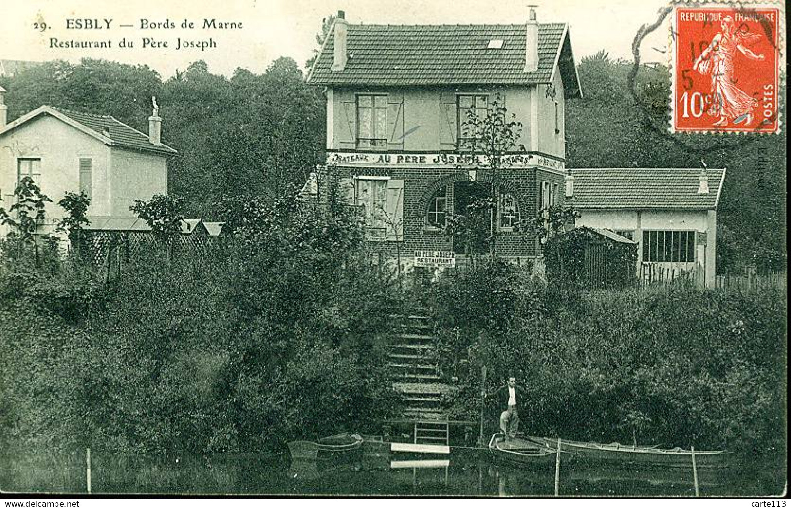 77 - B1285CPA - ESBLY - 29 - Bords De Marne - Restaurant Du Père Joseph - Très Bon état - SEINE-ET-MARNE - Esbly