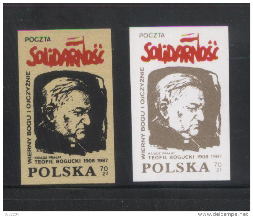 POLAND SOLIDARNOSC SOLIDARITY FAITHFUL TO GOD & COUNTRY FATHER TEOFIL BOGUCKI PRIEST RELIGION CHRISTIANITY - Solidarnosc Labels
