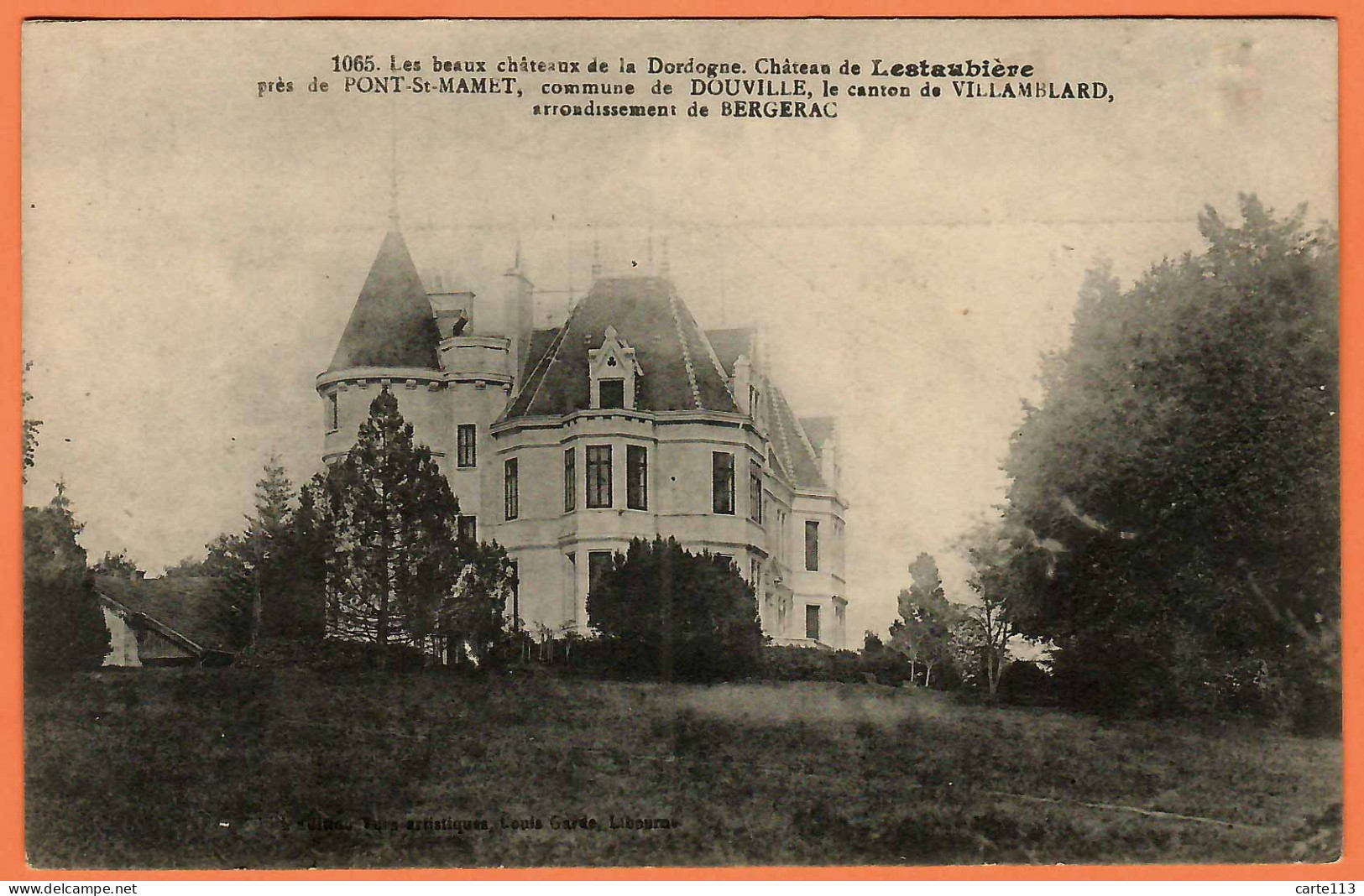 24 - B34538CPA - DOUVILLE - PONT ST MAMET - Château De Lestaubiere - Très Bon état - DORDOGNE - Autres & Non Classés