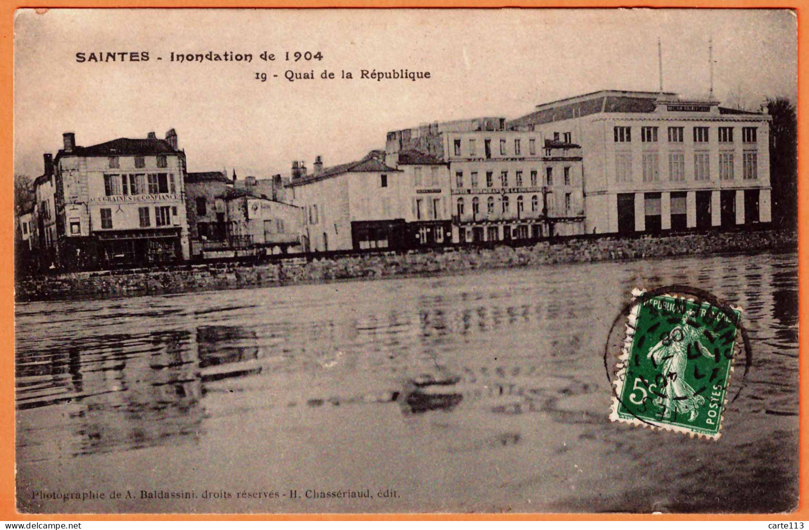 17 - B34323CPA - SAINTES - Inondation De 1904 Quai De La République - Très Bon état - CHARENTE-MARITIME - Saintes