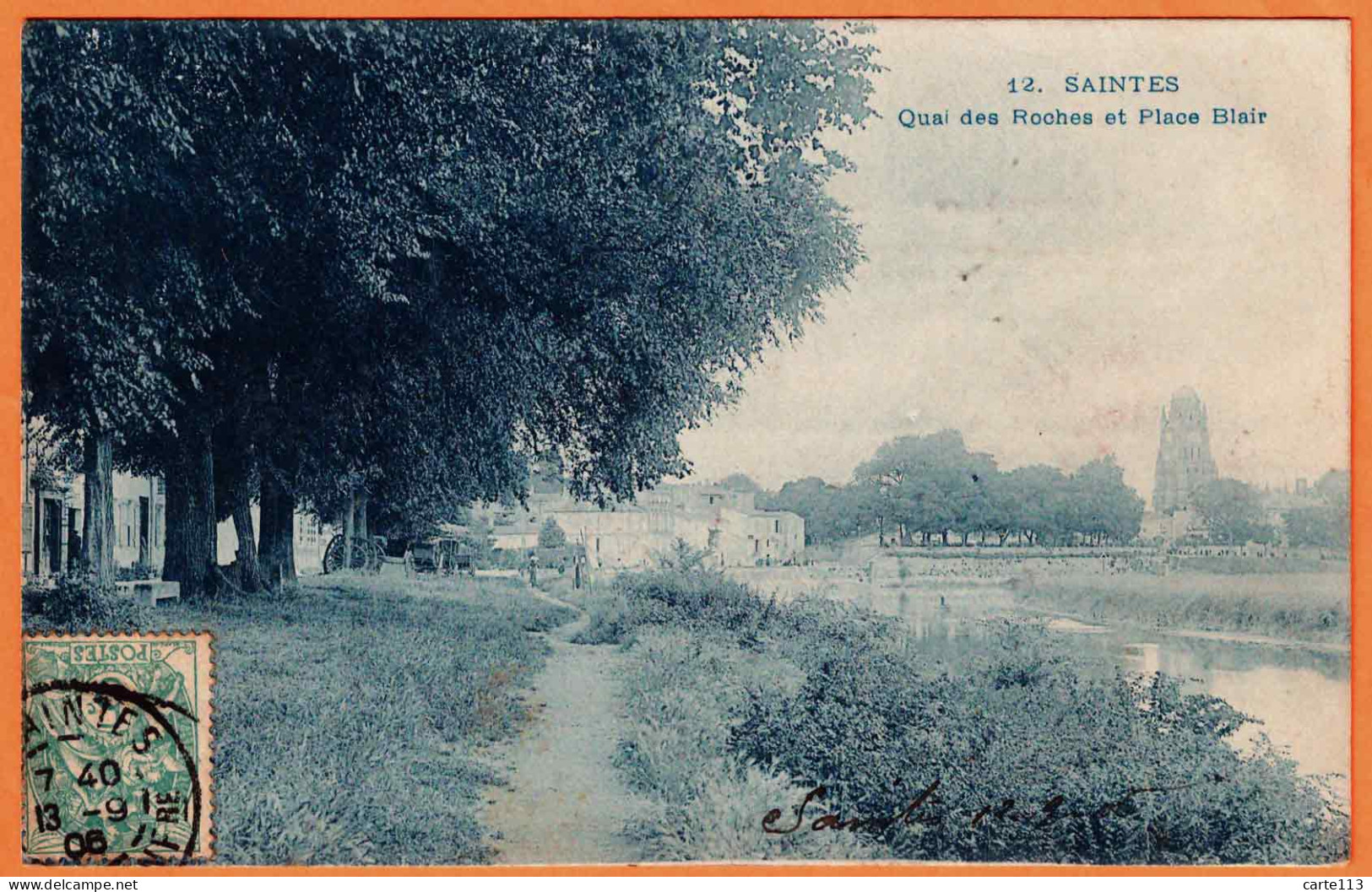 17 - B34317CPA - SAINTES - Quai Des Roches Et Place Blair - Très Bon état - CHARENTE-MARITIME - Saintes