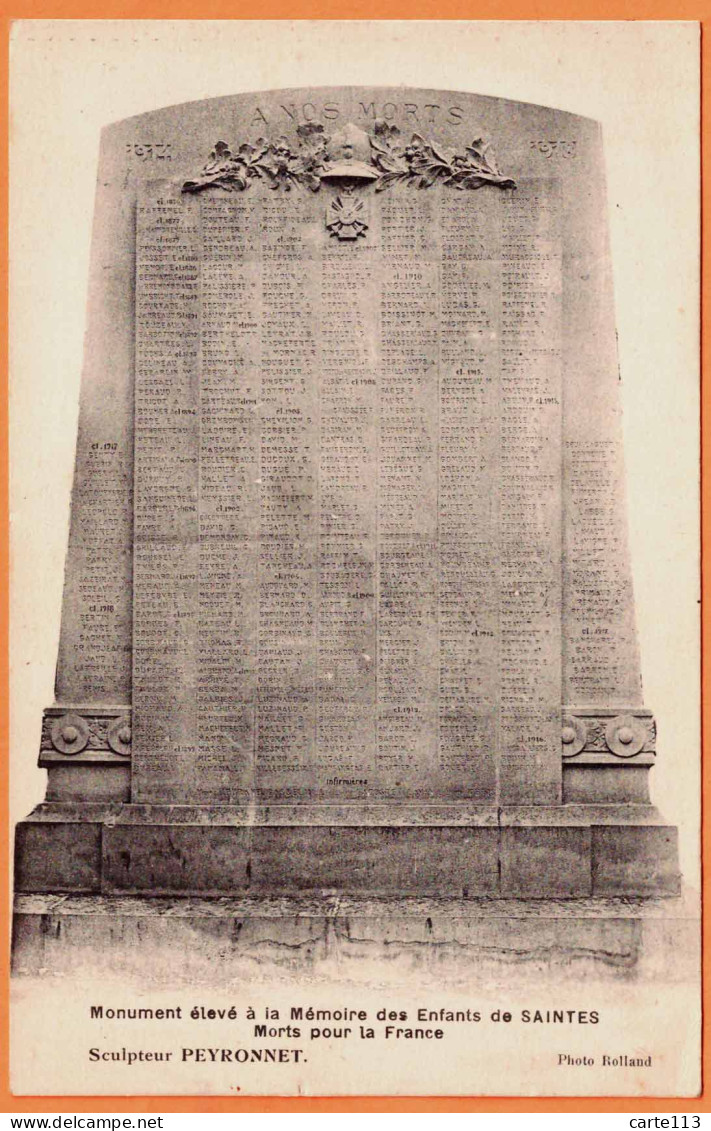 17 - B34310CPA - SAINTES - Monument Mémoire Des Morts Pour La France - Peyronnet - Très Bon état - CHARENTE-MARITIME - Saintes