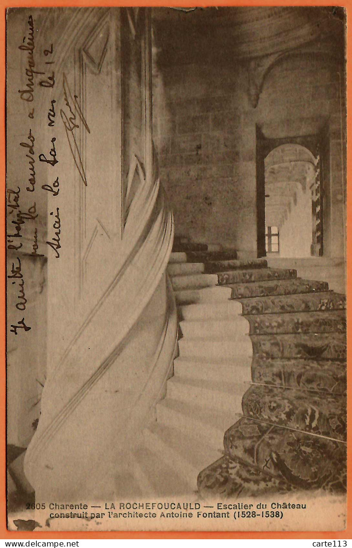 16 - B34037CPA - LA ROCHEFOUCAULD - Escalier Du Château Par Antoine Fontant - Très Bon état - CHARENTE - Altri & Non Classificati