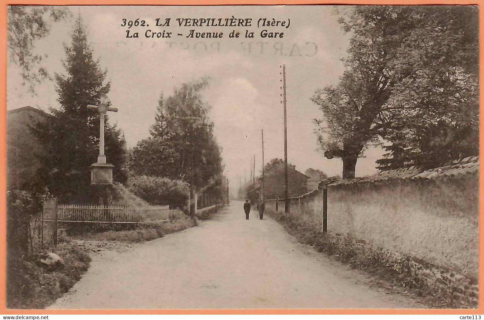 38 - B34019CPA - LA VERPILLIERE - La Croix. Avenue De La Gare - Très Bon état - ISERE - Altri & Non Classificati