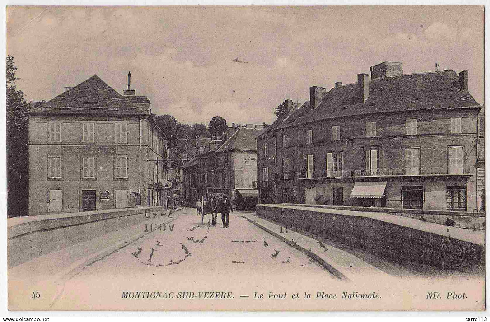 24 - B32527CPA - MONTIGNAC SUR VEZERE - Le Pont Et La Place Nationale - Parfait état - DORDOGNE - Sonstige & Ohne Zuordnung