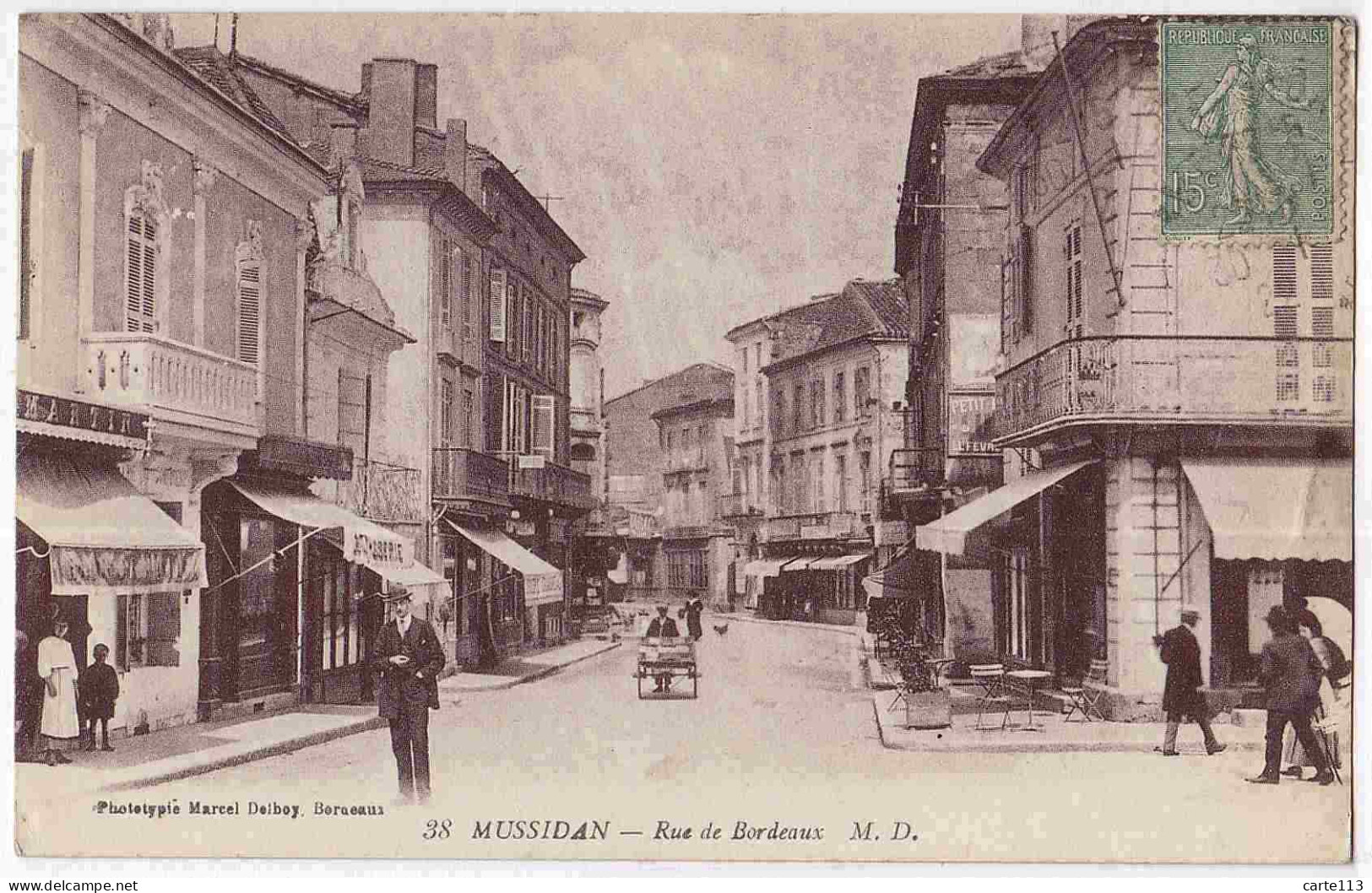 24 - B32523CPA - MUSSIDAN - Rue De Bordeaux - Parfait état - DORDOGNE - Mussidan