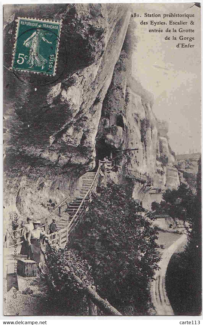 24 - B32505CPA - LES EYZIES - Escalier - Grotte Et Gorge D'Enfer - Très Bon état - DORDOGNE - Other & Unclassified