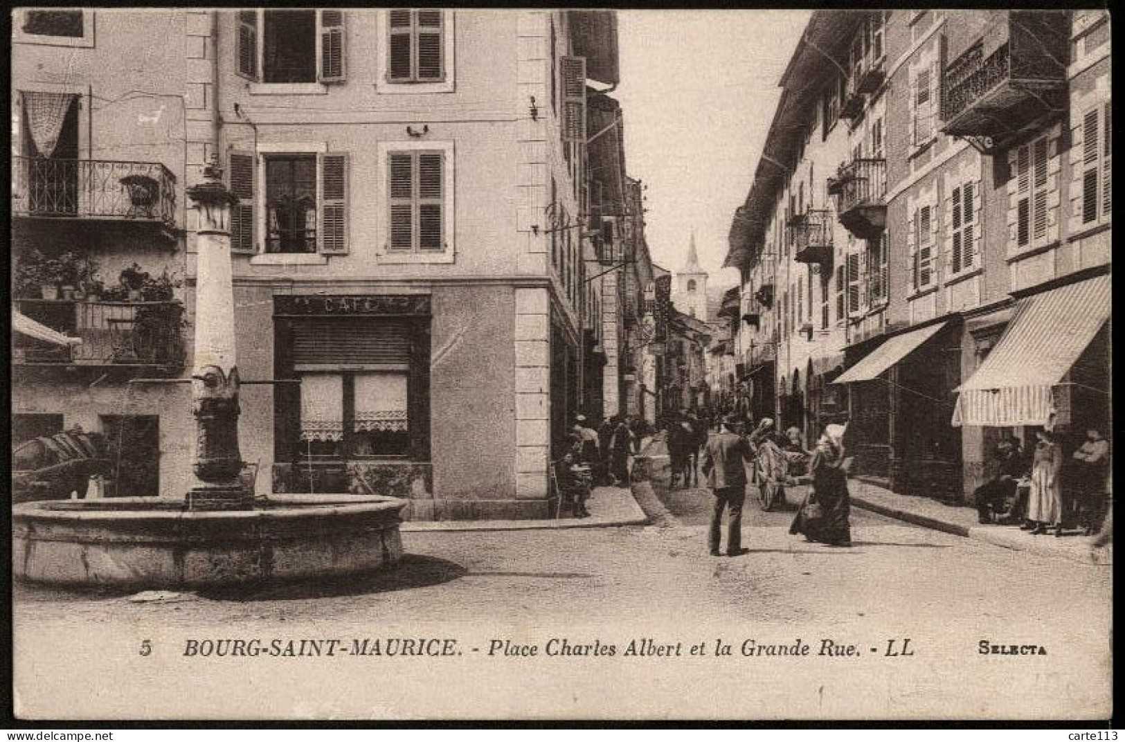 73 - B31798CPA - BOURG SAINT MAURICE - Place Charles Albert  Et La Grande Rue - Bon état - SAVOIE - Bourg Saint Maurice