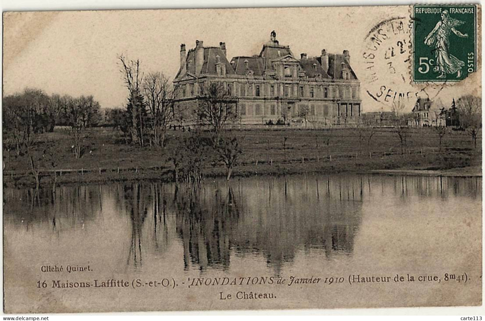 78 - B30983CPA - MAISONS LAFFITTE - Inondations, Crue De Janvier 1910, Le Chateau - Très Bon état - YVELINES - Maisons-Laffitte