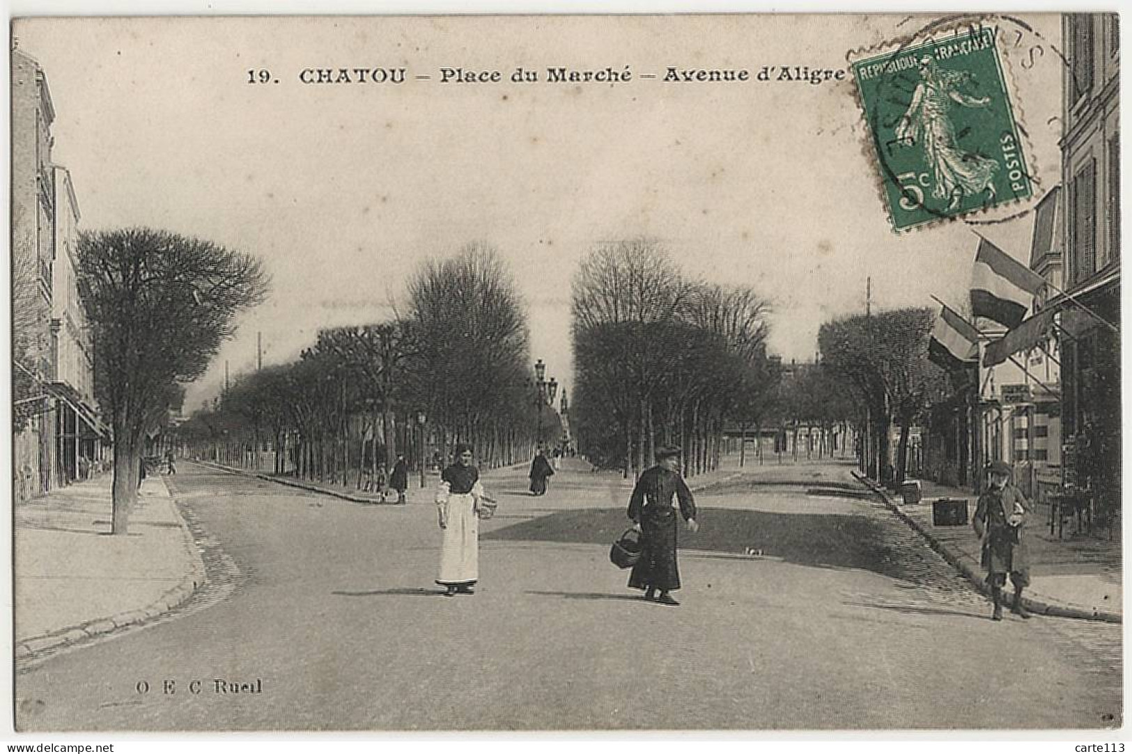 78 - B30927CPA - CHATOU - Place Du Marche, Avenue D' Aligre - Parfait état - YVELINES - Chatou