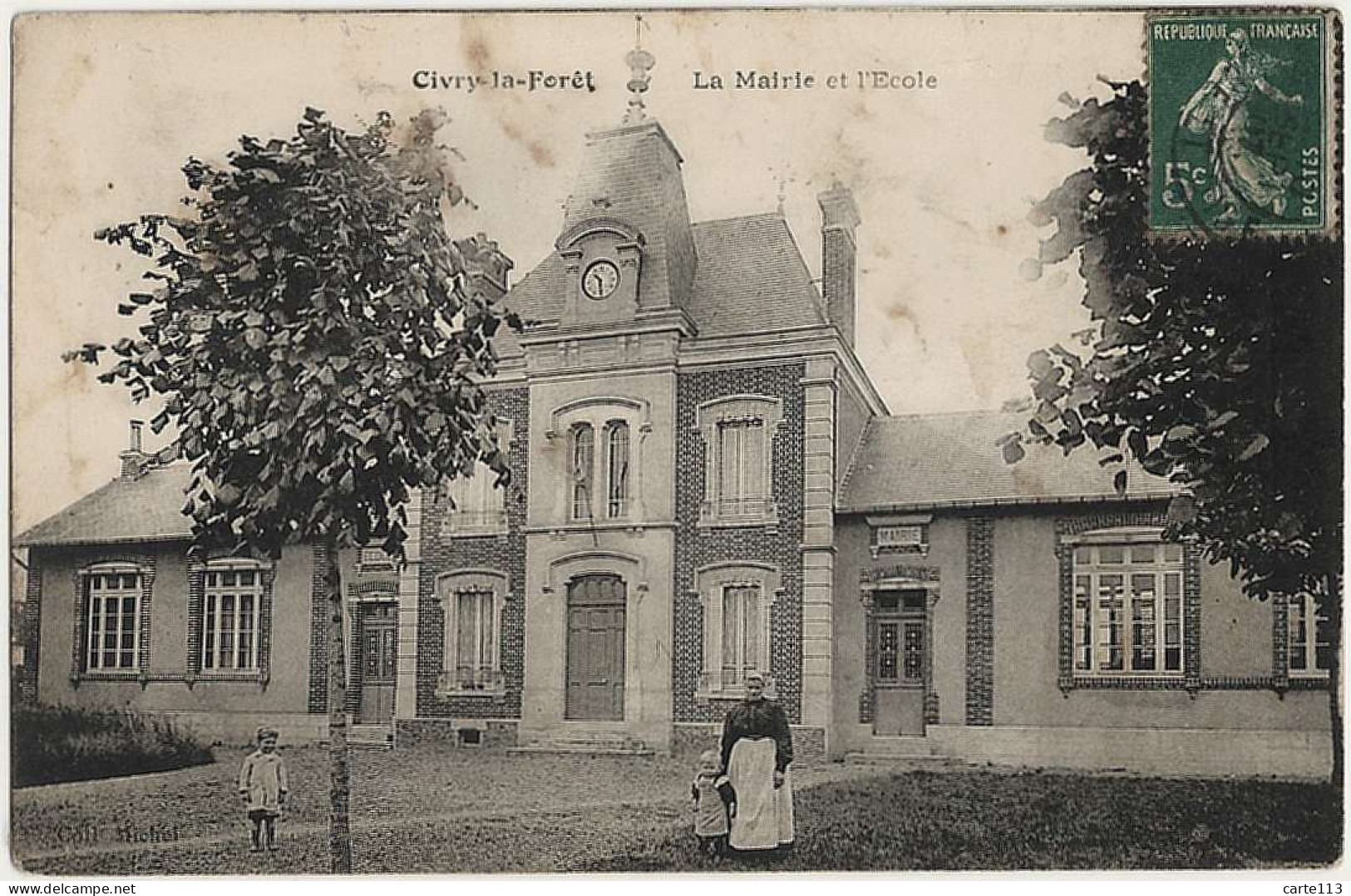 78 - B30903CPA - CIVRY LA FORET - Mairie Et Ecole - Bon état - YVELINES - Autres & Non Classés