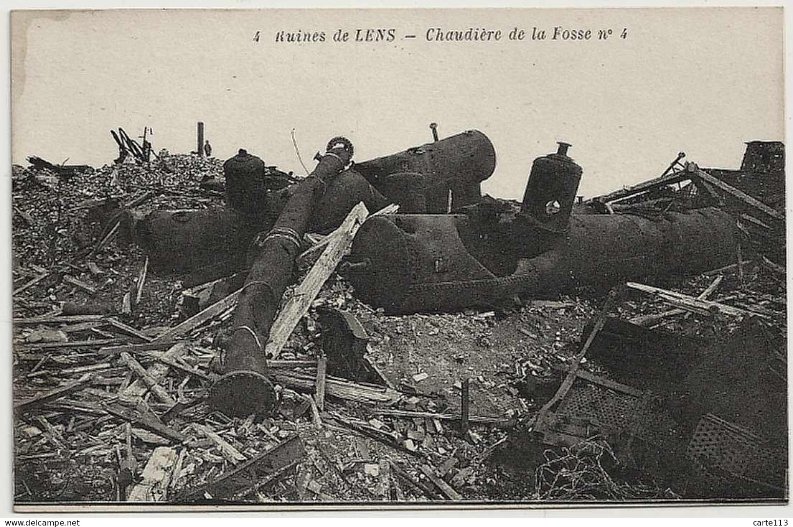 62 - B30627CPA - LENS - RUINES - Chaudiere De La FOSSE No 4 - Bon état - PAS-DE-CALAIS - Lens