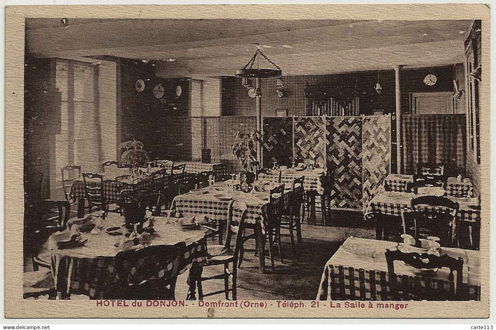 61 - B30461CPA - DOMFRONT - Hotel Du Donjon - La Salle A Manger - Parfait état - ORNE - Domfront