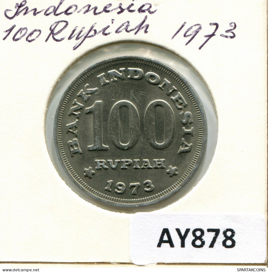 100 RUPIAH 1973 INDONESIA Moneda #AY878.E.A - Indonesia