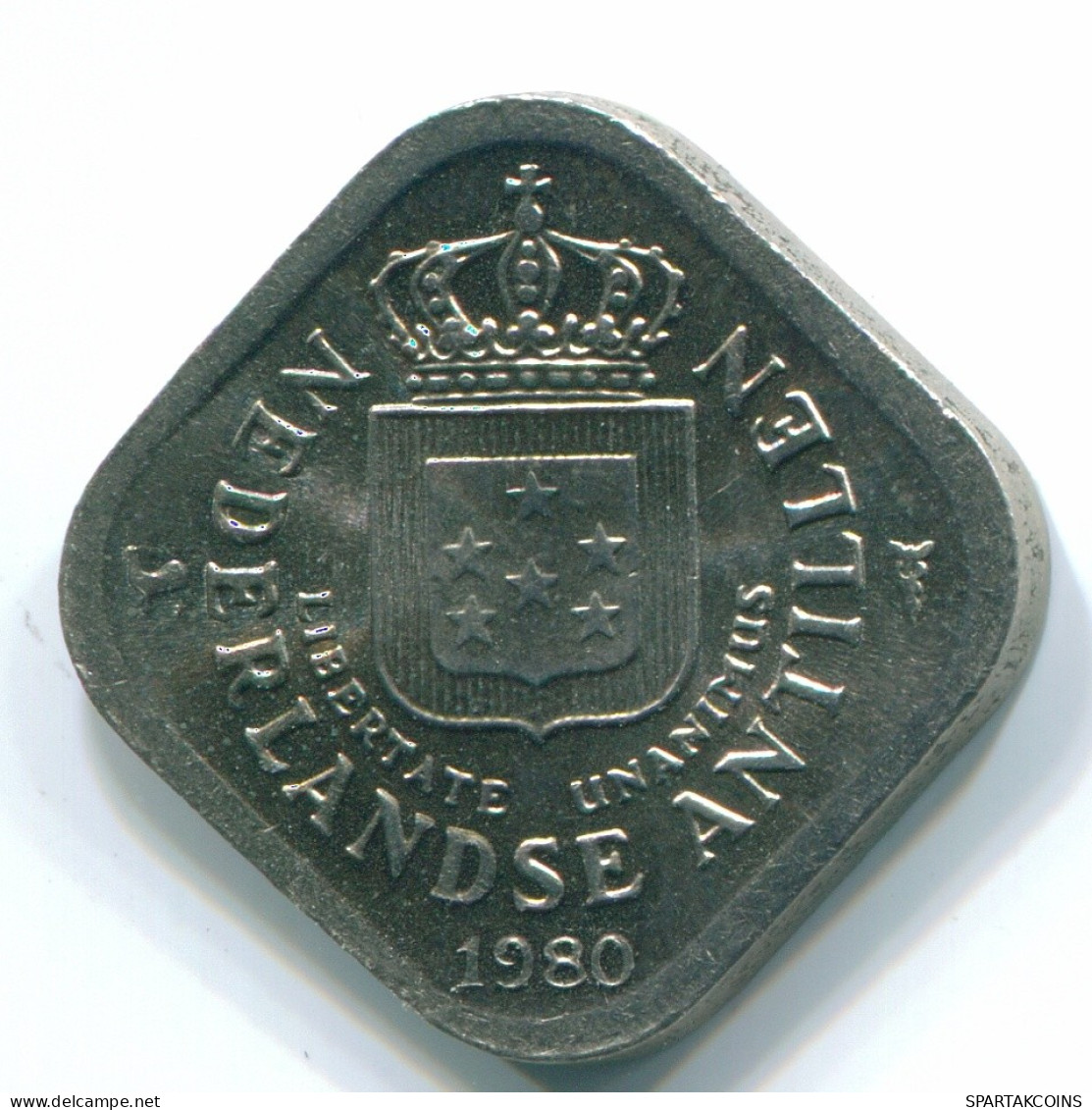 5 CENTS 1980 ANTILLES NÉERLANDAISES Nickel Colonial Pièce #S12335.F.A - Netherlands Antilles