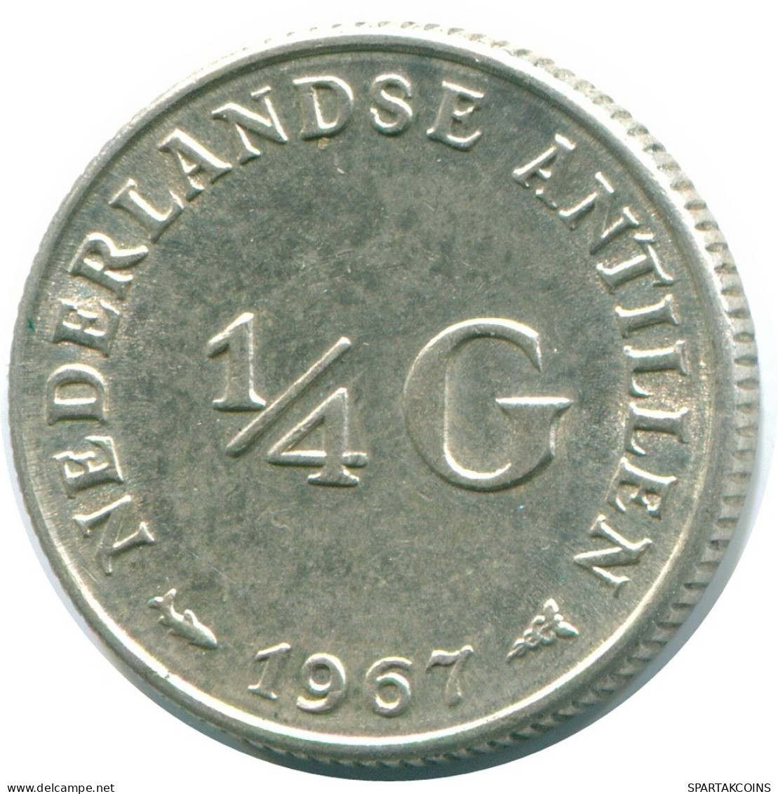 1/4 GULDEN 1967 NIEDERLÄNDISCHE ANTILLEN SILBER Koloniale Münze #NL11440.4.D.A - Netherlands Antilles
