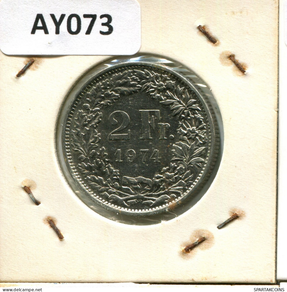2 FRANCS 1974 SWITZERLAND Coin #AY073.3.U.A - Autres & Non Classés