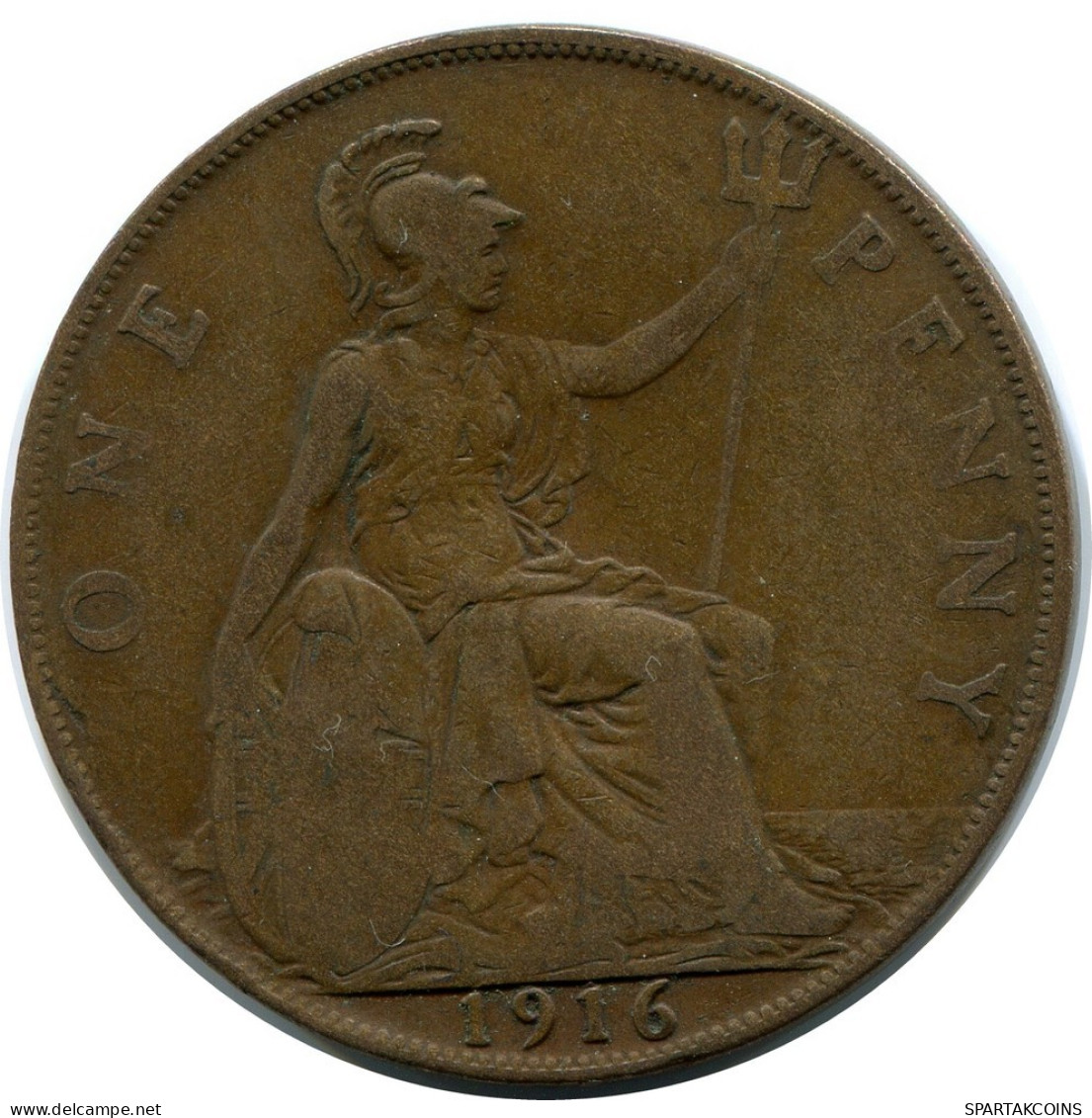 PENNY 1916 UK GREAT BRITAIN Coin #BB010.U.A - D. 1 Penny