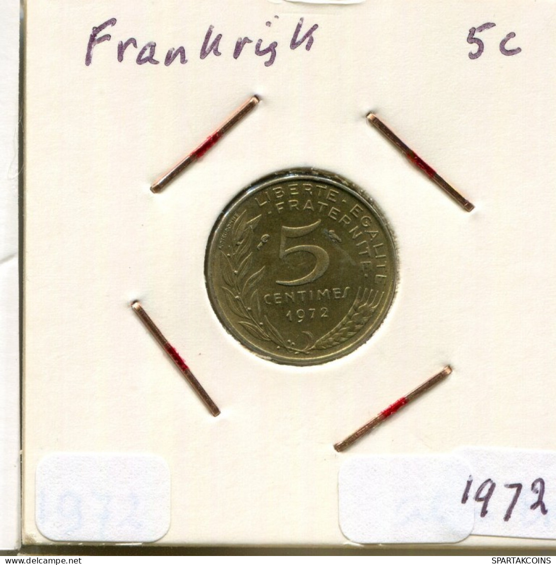 5 CENTIMES 1972 FRANCIA FRANCE Moneda #AM745.E.A - 5 Centimes