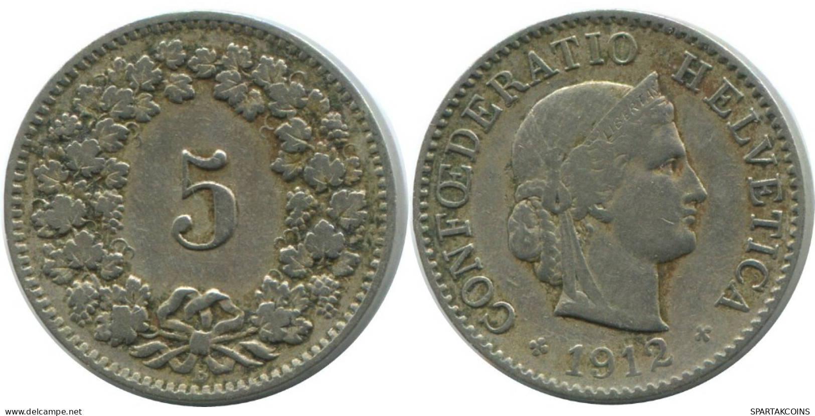 5 RAPPEN 1912 B SWITZERLAND Coin HELVETIA #AD930.2.U.A - Autres & Non Classés