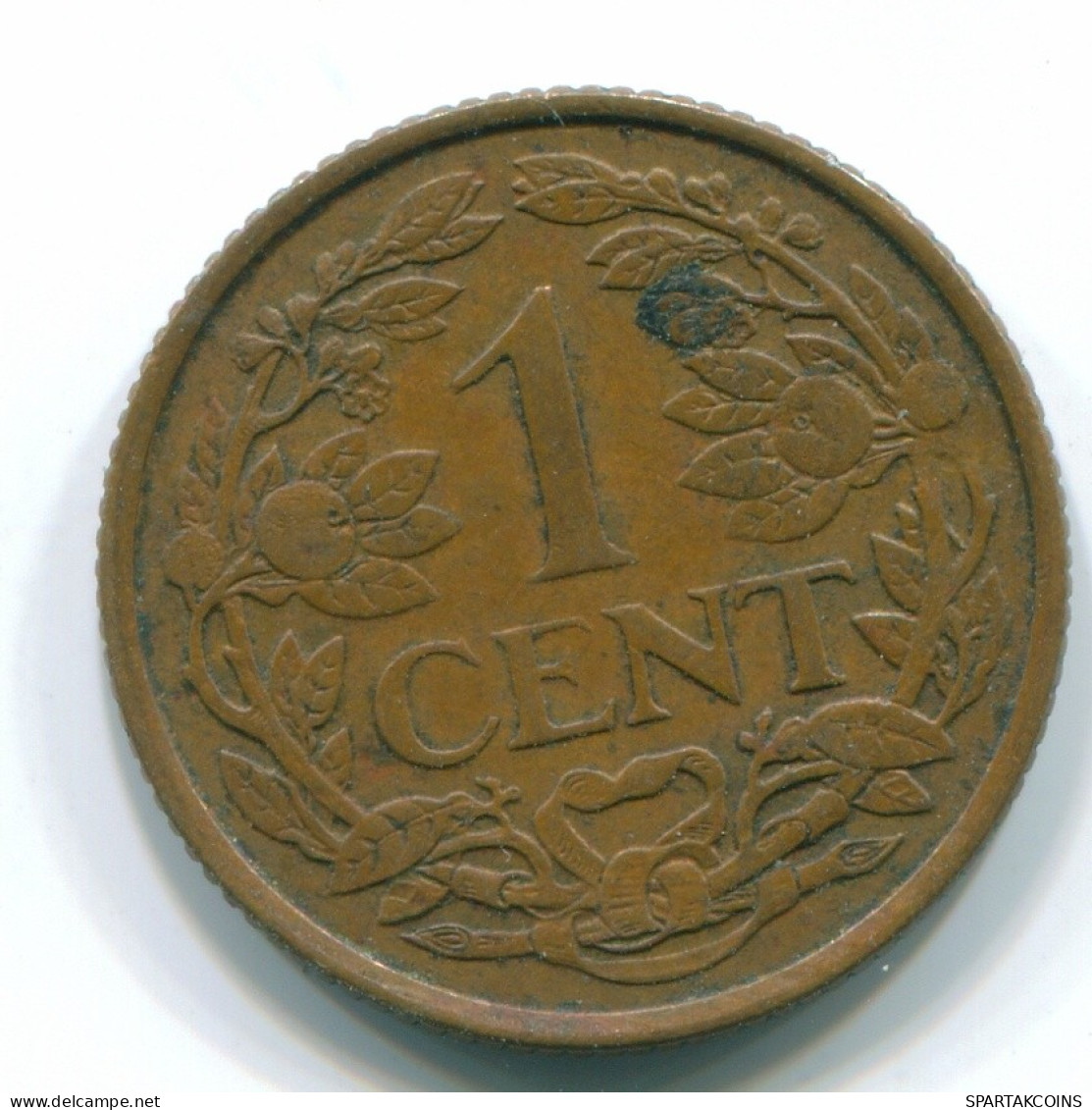 1 CENT 1963 ANTILLAS NEERLANDESAS Bronze Fish Colonial Moneda #S11096.E.A - Netherlands Antilles