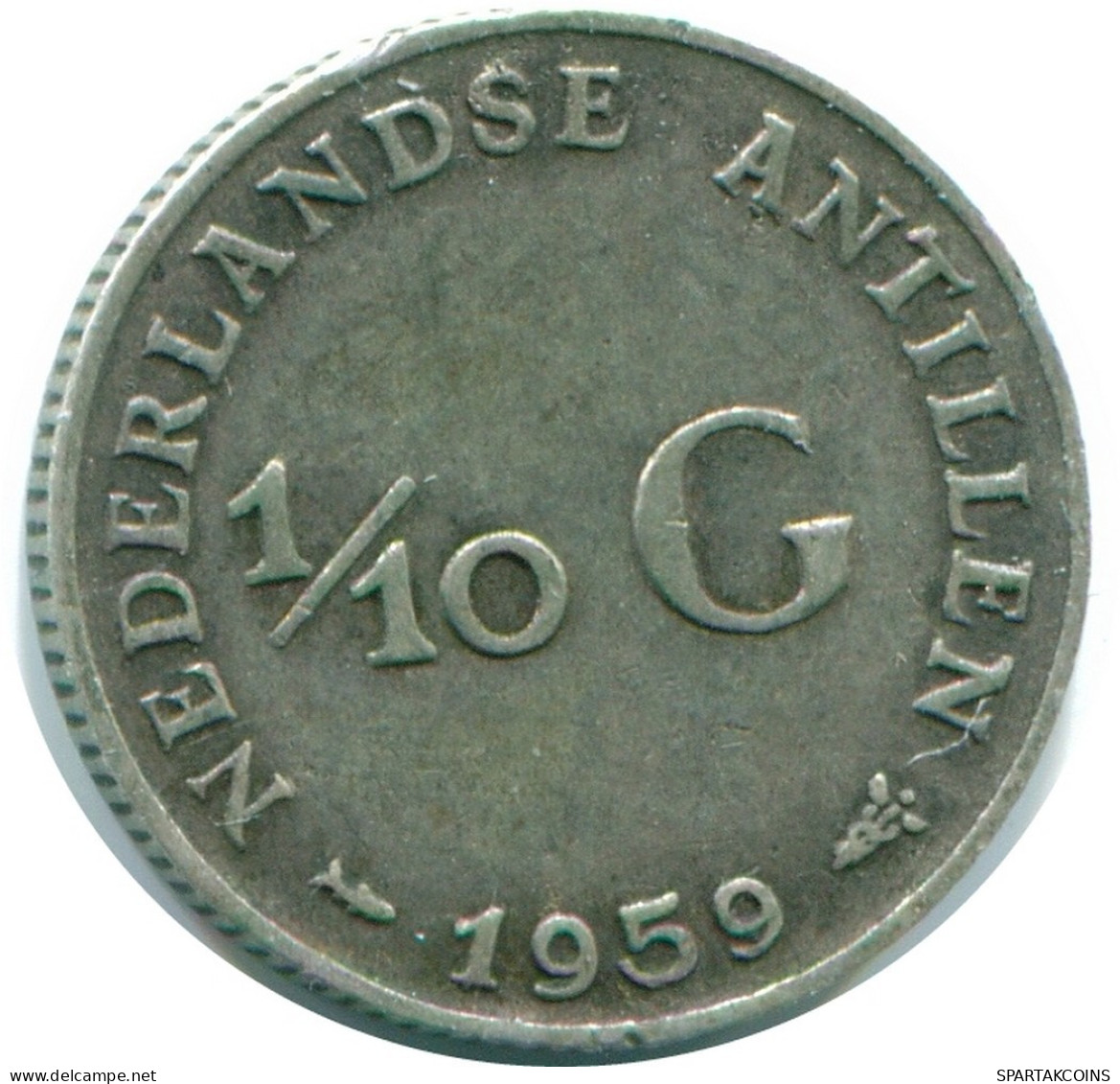 1/10 GULDEN 1959 NIEDERLÄNDISCHE ANTILLEN SILBER Koloniale Münze #NL12243.3.D.A - Netherlands Antilles