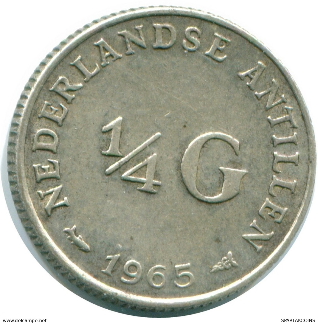1/4 GULDEN 1965 NIEDERLÄNDISCHE ANTILLEN SILBER Koloniale Münze #NL11361.4.D.A - Netherlands Antilles