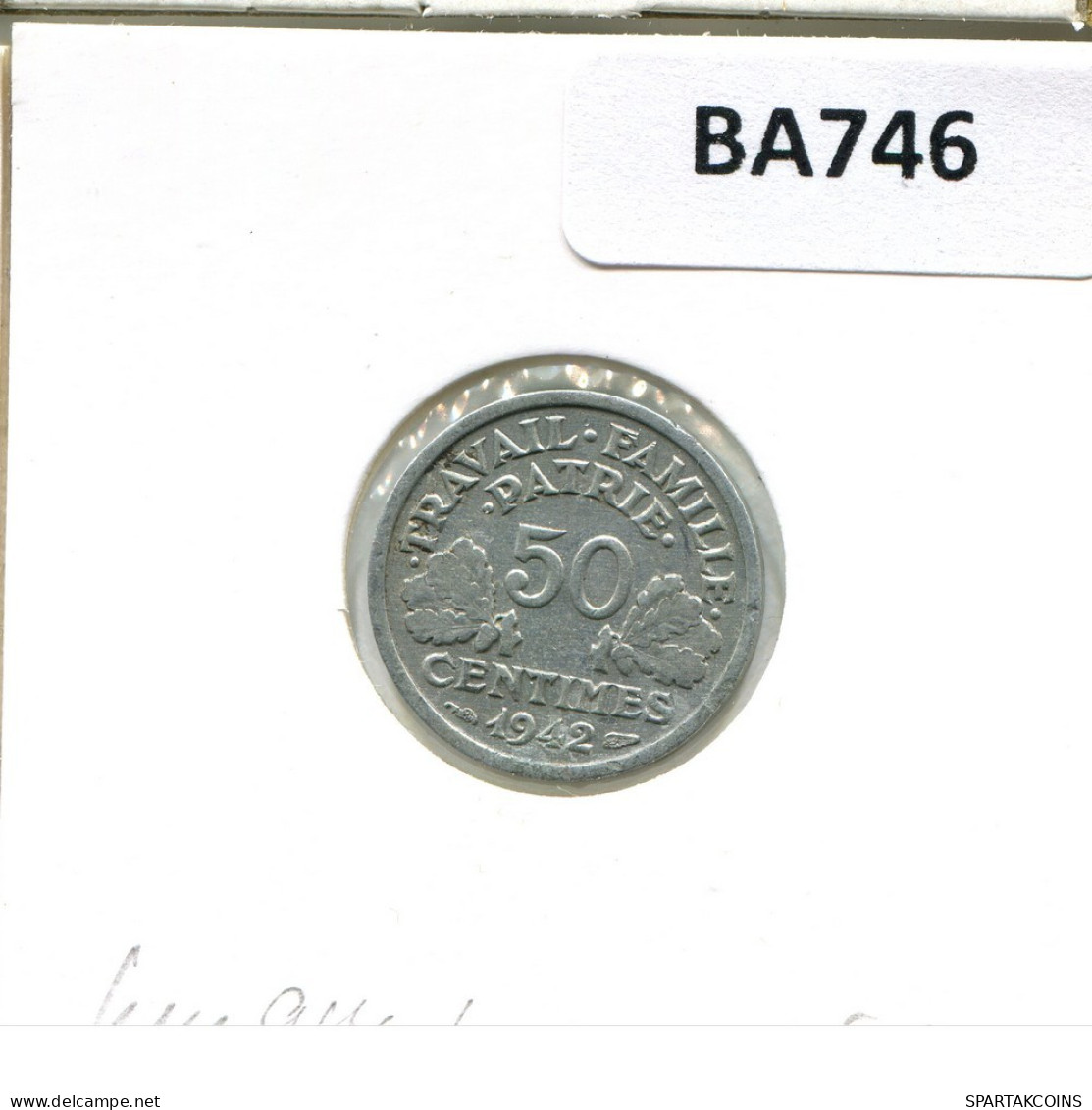50 CENTIMES 1942 FRANCE French Coin #BA746.U.A - 50 Centimes
