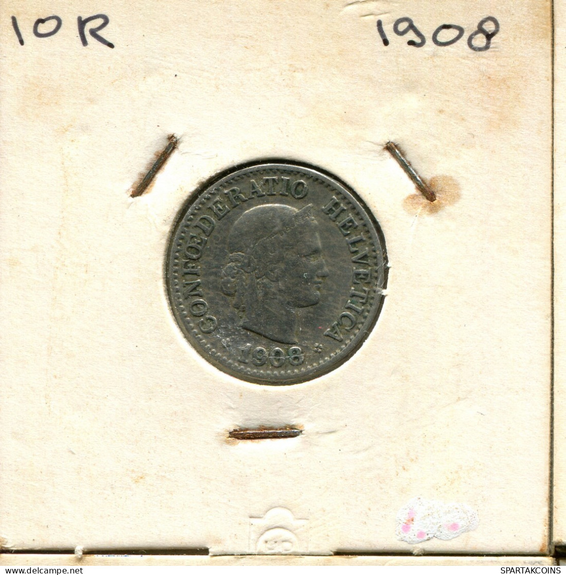 10 RAPPEN 1908 B SWITZERLAND Coin #AX950.3.U.A - Other & Unclassified