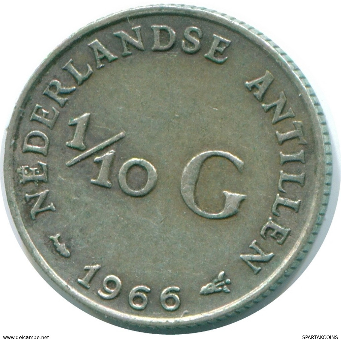 1/10 GULDEN 1966 NIEDERLÄNDISCHE ANTILLEN SILBER Koloniale Münze #NL12878.3.D.A - Netherlands Antilles