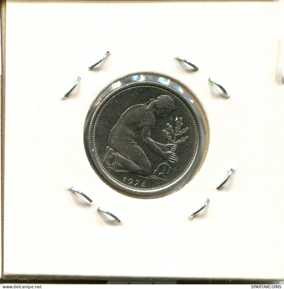 50 PFENNIG 1974 J WEST & UNIFIED GERMANY Coin #DB574.U.A - 50 Pfennig