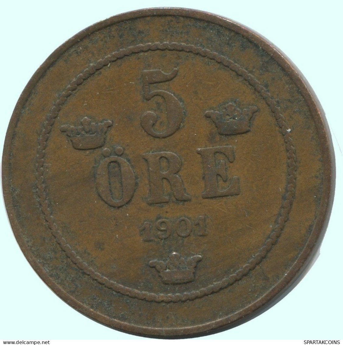 5 ORE 1901 SUECIA SWEDEN Moneda #AC666.2.E.A - Suède