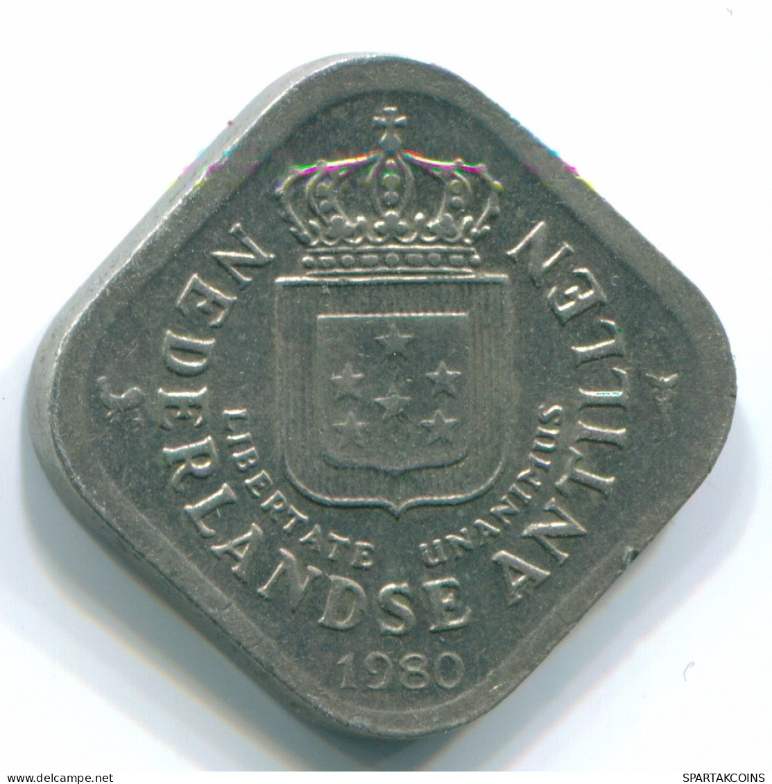 5 CENTS 1980 NIEDERLÄNDISCHE ANTILLEN Nickel Koloniale Münze #S12325.D.A - Netherlands Antilles