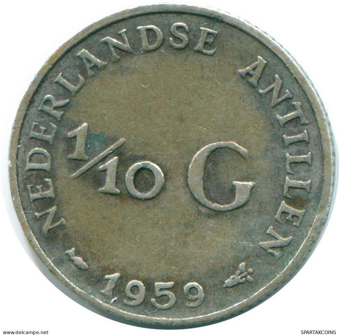 1/10 GULDEN 1959 NETHERLANDS ANTILLES SILVER Colonial Coin #NL12234.3.U.A - Nederlandse Antillen